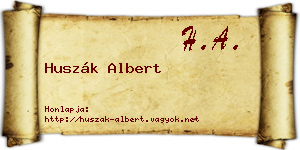 Huszák Albert névjegykártya